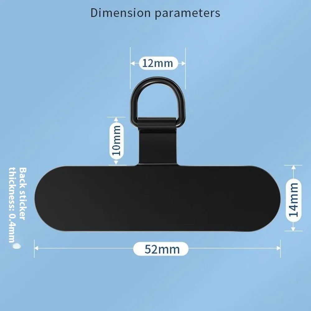 Stainless Steel Metal Phone Tether Tabs for Phone Cases, Lanyard Patch Ultra Thin Design - Black - 6