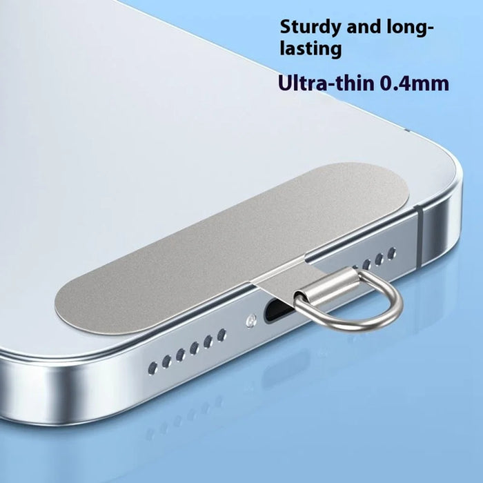 Stainless Steel Metal Phone Tether Tabs for Phone Cases, Lanyard Patch Ultra Thin Design - Steel Color - 2