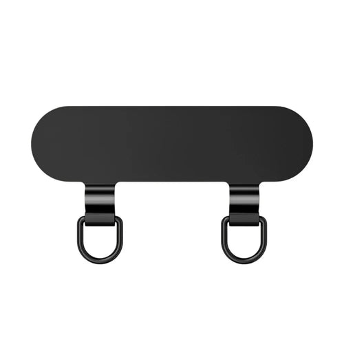 Ultra Thin Metal Phone Tether Tab with Double Clips for Phone Case, Lanyard Patch - Black - 1