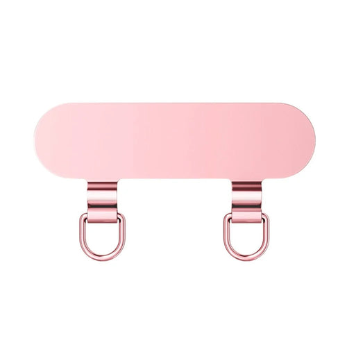 Ultra Thin Metal Phone Tether Tab with Double Clips for Phone Case, Lanyard Patch - Rose Gold - 1