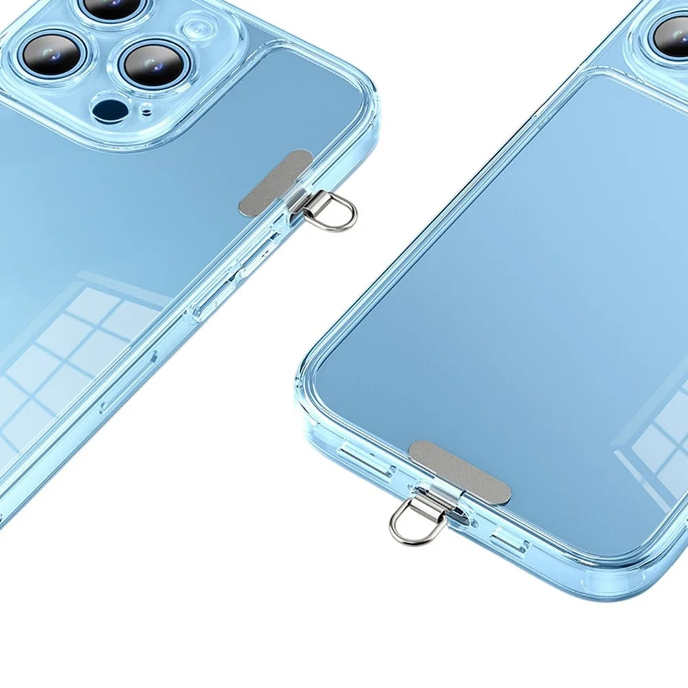 Mini Phone Case Tether Tabs Ultra Thin Metal Phone Lanyard Patch for Silent Hole / Charging Port - 1