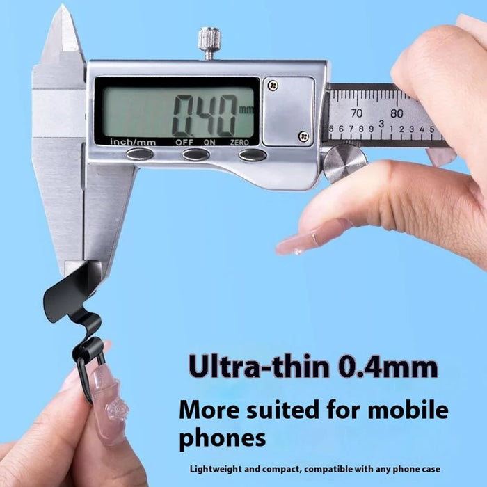 Mini Phone Case Tether Tabs Ultra Thin Metal Phone Lanyard Patch for Silent Hole / Charging Port - Black - 2
