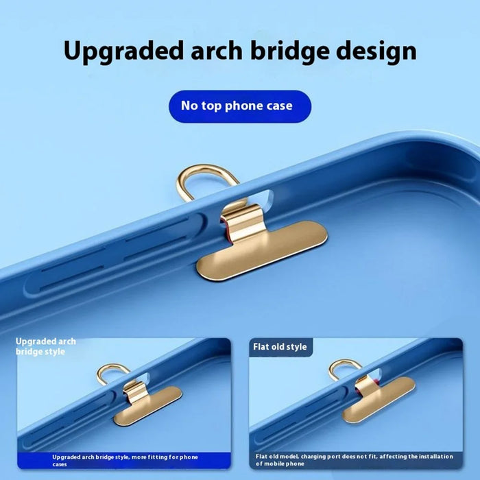 Mini Phone Case Tether Tabs Ultra Thin Metal Phone Lanyard Patch for Silent Hole / Charging Port - Silver - 5