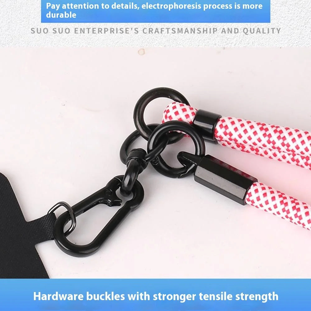 7mm Adjustable Phone Lanyard Neck Strap Anti-Lost Cross Body Phone Strap for Outdoor - Black / White Y Texture - 3