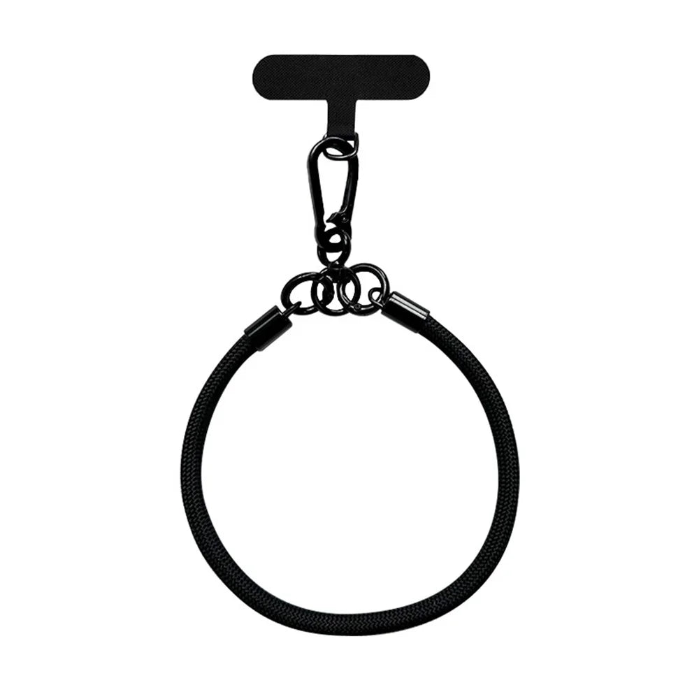 Phone Wrist Strap Short Braided Lanyard Detachable Anti-Lost Hanging Chain for Men / Women - Black - 1