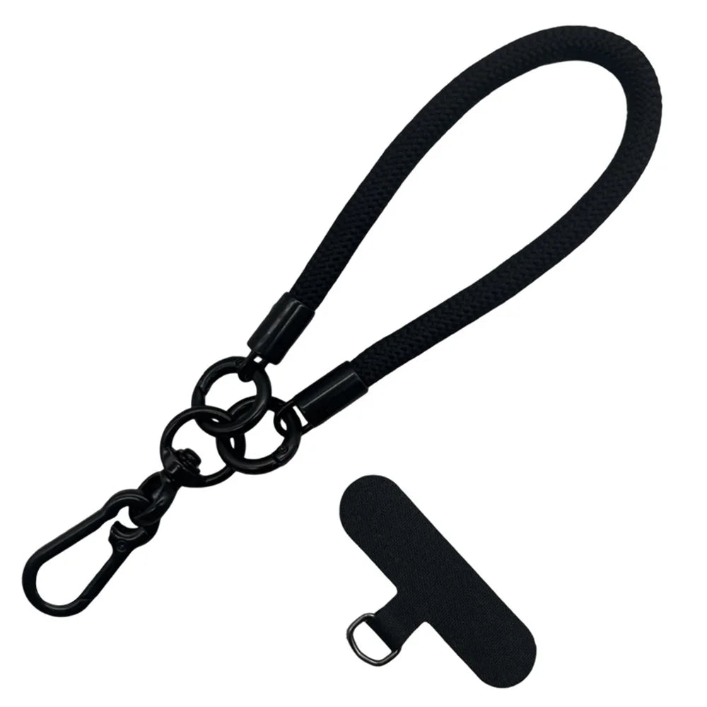 Phone Wrist Strap Short Braided Lanyard Detachable Anti-Lost Hanging Chain for Men / Women - Black - 2