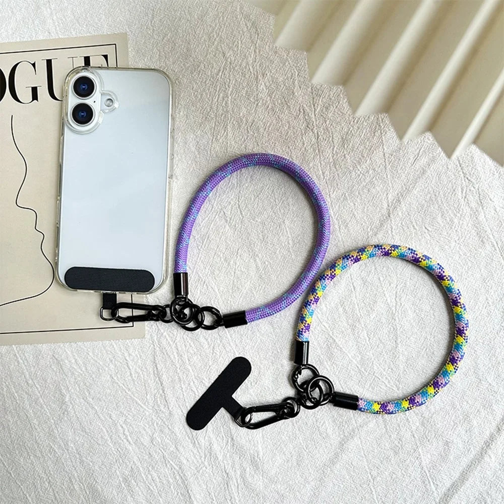Phone Wrist Strap Short Braided Lanyard Detachable Anti-Lost Hanging Chain for Men / Women - Black - 6