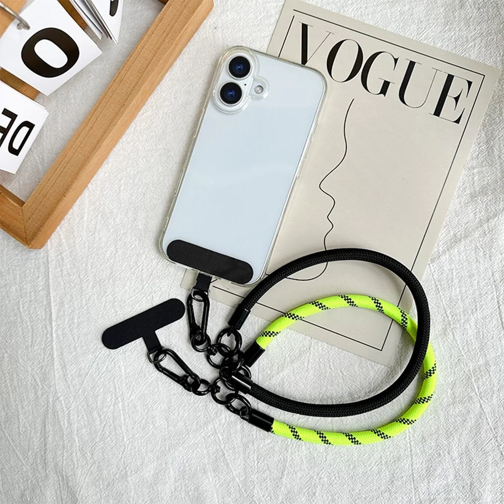 Phone Wrist Strap Short Braided Lanyard Detachable Anti-Lost Hanging Chain for Men / Women - Black - 7