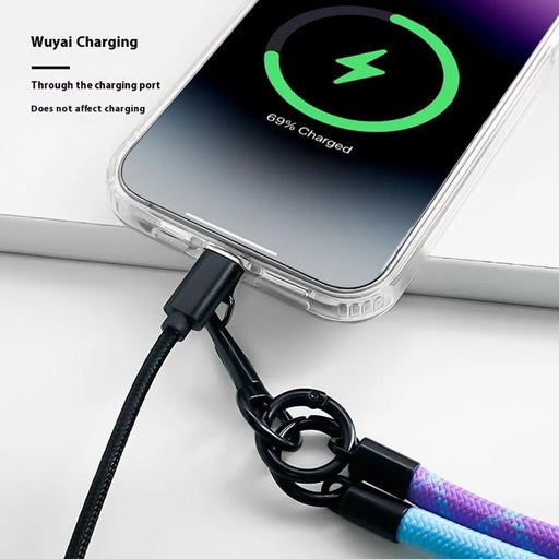 8mm Detachable Phone Strap Crossbody Neck Lanyard with Phone Tether Tabs for Outdoor - Black White - 2