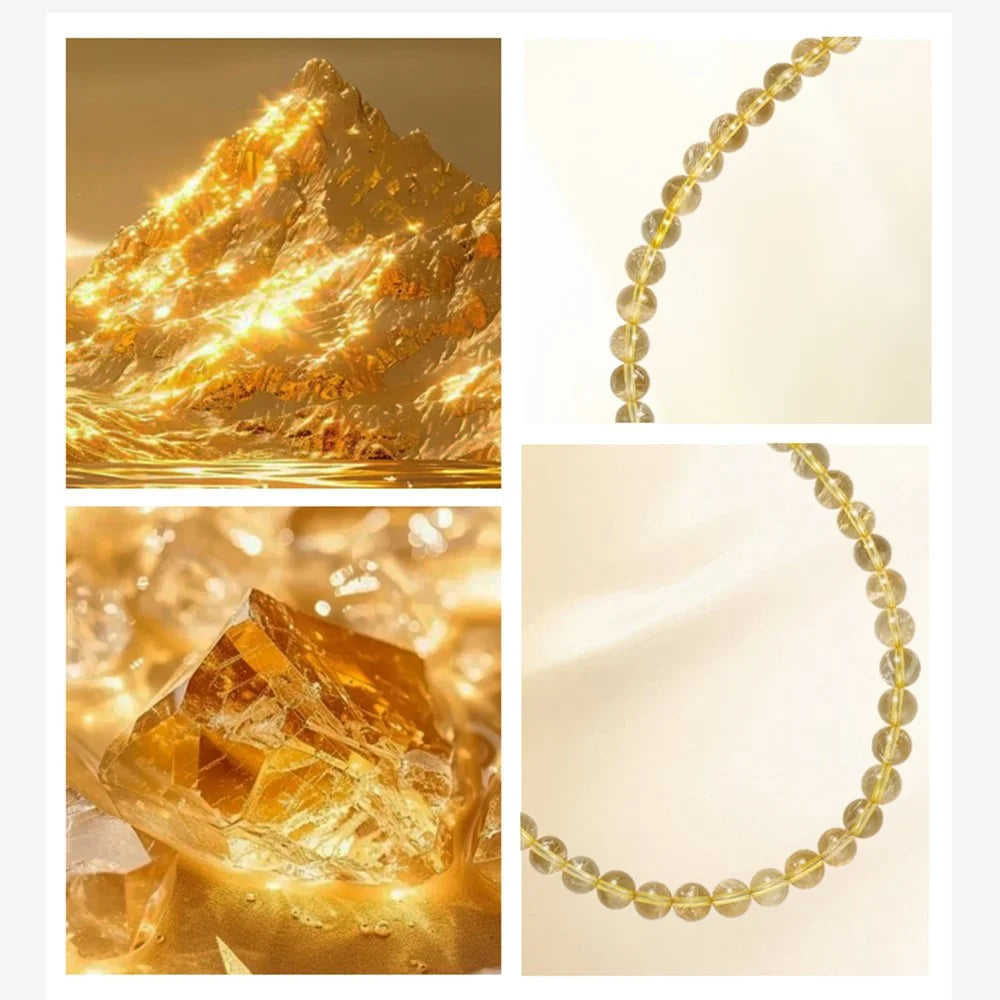 YISIXICI SJL0002 Phone Charm Citrine Bead Chain 7mm Round Natural Yellow Gemstone Phone Lanyard - 6