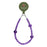 YISIXICI SJL0007 Amethyst Charm Bracelet Heart Design 8mm Round Bead Phone Wrist Lanyard - 1