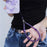 YISIXICI SJL0007 Amethyst Charm Bracelet Heart Design 8mm Round Bead Phone Wrist Lanyard - 2