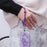 YISIXICI SJL0007 Amethyst Charm Bracelet Heart Design 8mm Round Bead Phone Wrist Lanyard - 3