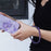 YISIXICI SJL0007 Amethyst Charm Bracelet Heart Design 8mm Round Bead Phone Wrist Lanyard - 6