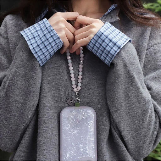 YISIXICI SJL0010 8mm Polygonal Bead Phone Hand Strap Multicolor Gemstone Charm Cellphone Lanyard - 2