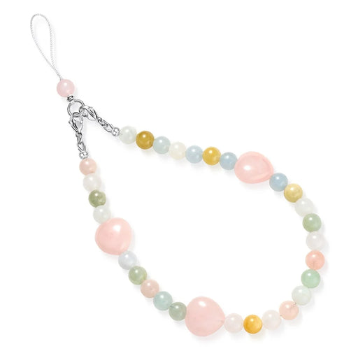 YISIXICI SJL0012 Phone Charms 8mm Round Bead Morganite Crystal Wrist Lanyard - 2