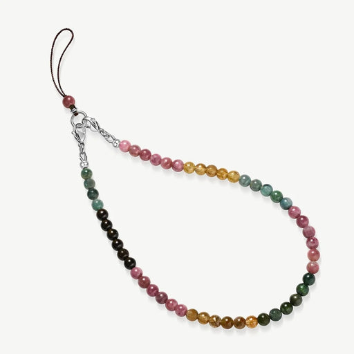 YISIXICI SJL0018 6mm Round Bead Bracelet Colored Tourmaline Mobile Phone Charm Wrist Lanyard - 2
