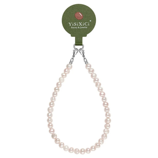 YISIXICI SJL0020 8mm Profiled Pearl Charm Bracelet Phone Chain Wrist Lanyard for Smartphone - 1