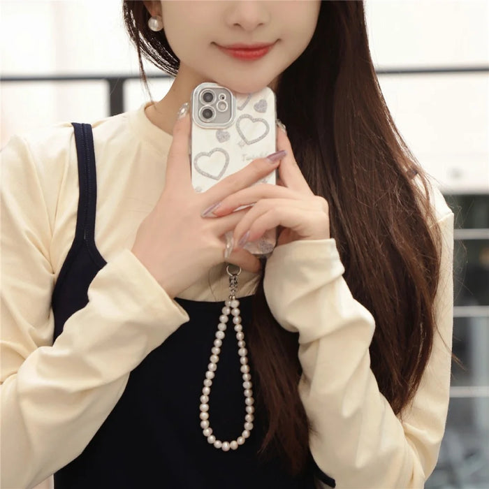 YISIXICI SJL0020 8mm Profiled Pearl Charm Bracelet Phone Chain Wrist Lanyard for Smartphone - 3