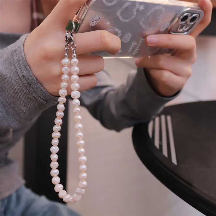 YISIXICI SJL0020 8mm Profiled Pearl Charm Bracelet Phone Chain Wrist Lanyard for Smartphone - 6
