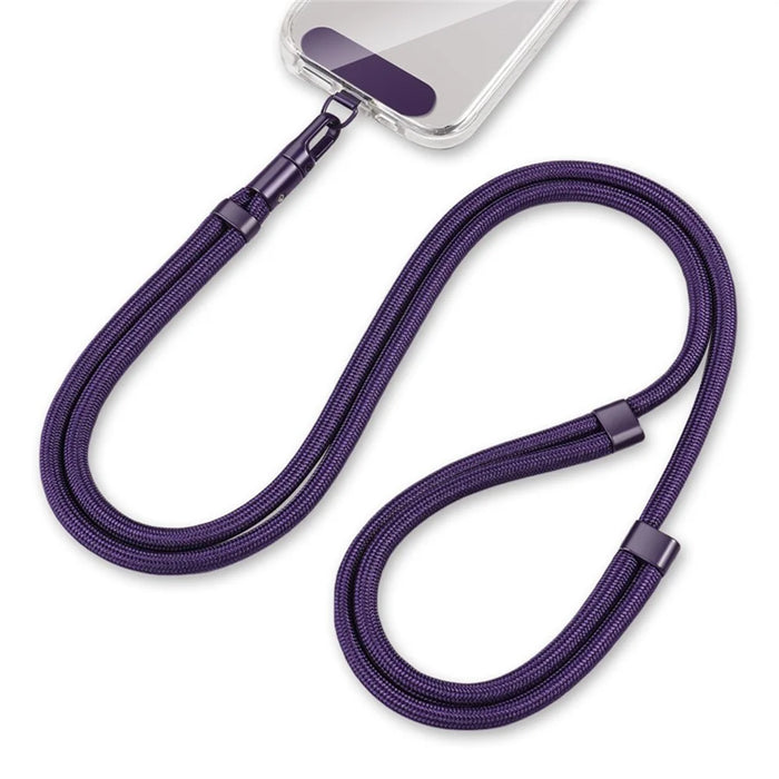 150cm Adjustable Phone Lanyard Neck Strap Universal Mobile Phone Holder Cord with Tether Tab - Dark Purple - 2