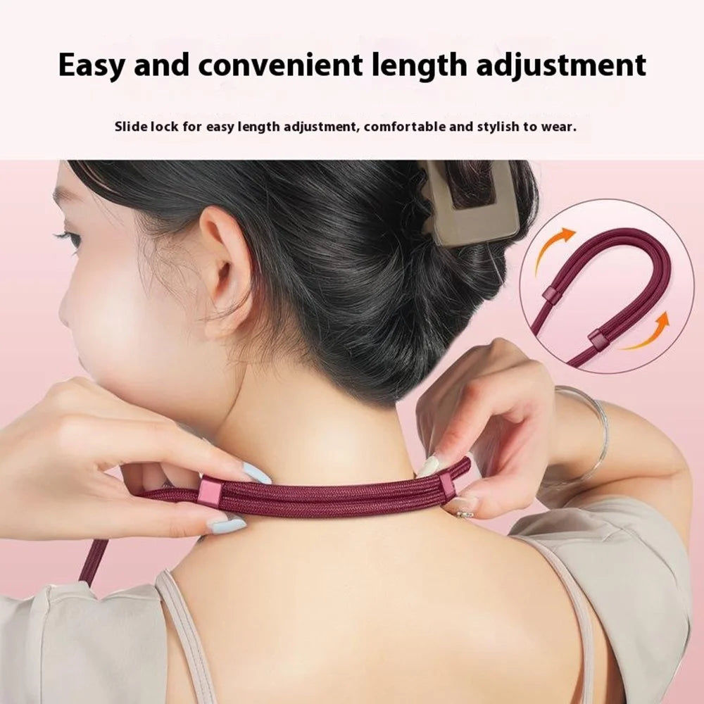 Anti Lost Crossbody Phone Lanyard 7mm Polyester Cord Adjustable Neck Strap with Stainless Steel Tether Tab - Lilac Purple - 3