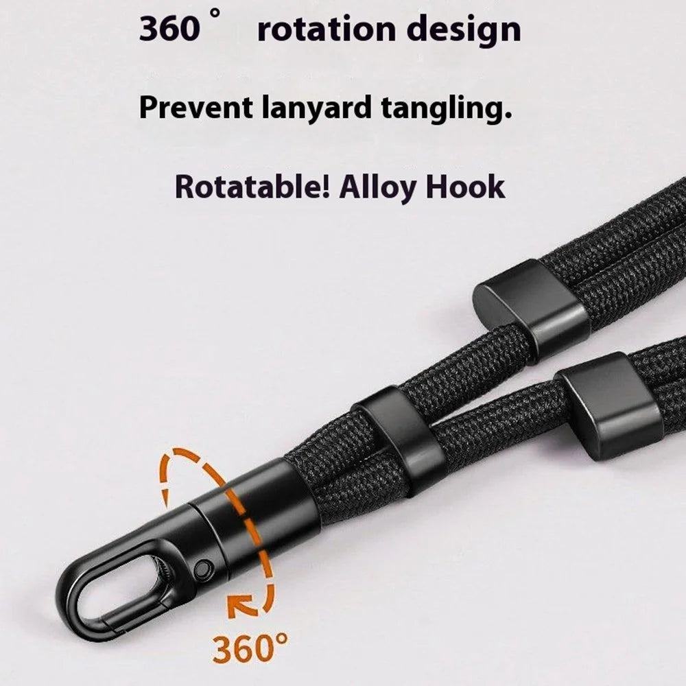 Anti Lost Crossbody Phone Lanyard 7mm Polyester Cord Adjustable Neck Strap with Stainless Steel Tether Tab - Lilac Purple - 4