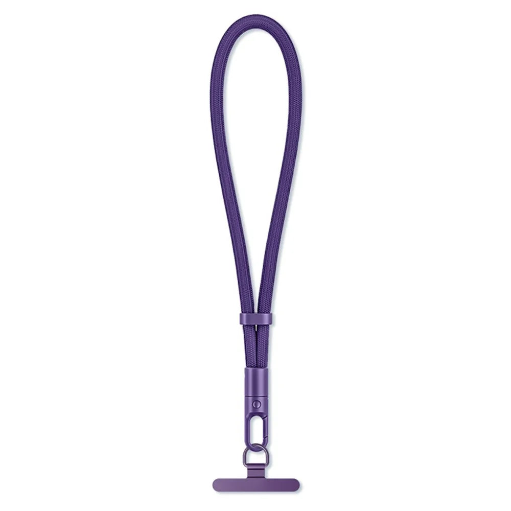 30cm Upgraded Phone Wrist Strap Self Locking Anti Drop Lanyard with Stainless Steel Tether Tab for Mobile Phone - Dark Purple - 1