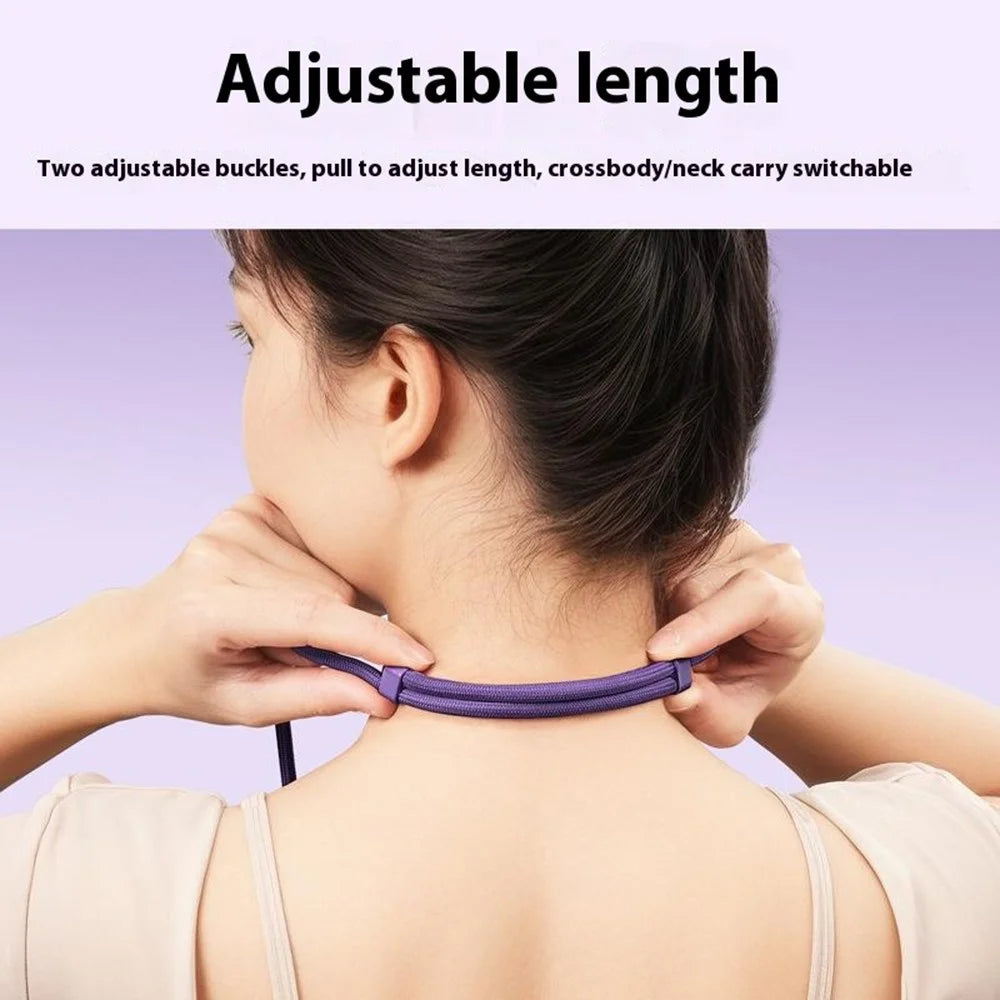 Upgraded 6mm Polyester Cord Phone Lanyard 360 Degree Rotation Adjustable Crossbody Neck Strap for Cellphone - Black - 4
