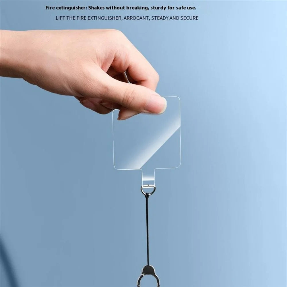 10Pcs 55 x 35mm Clear TPU Phone Tether Tab for Phone Case Ultra Thin Cellphone Lanyard Patch with Round Hole - 3