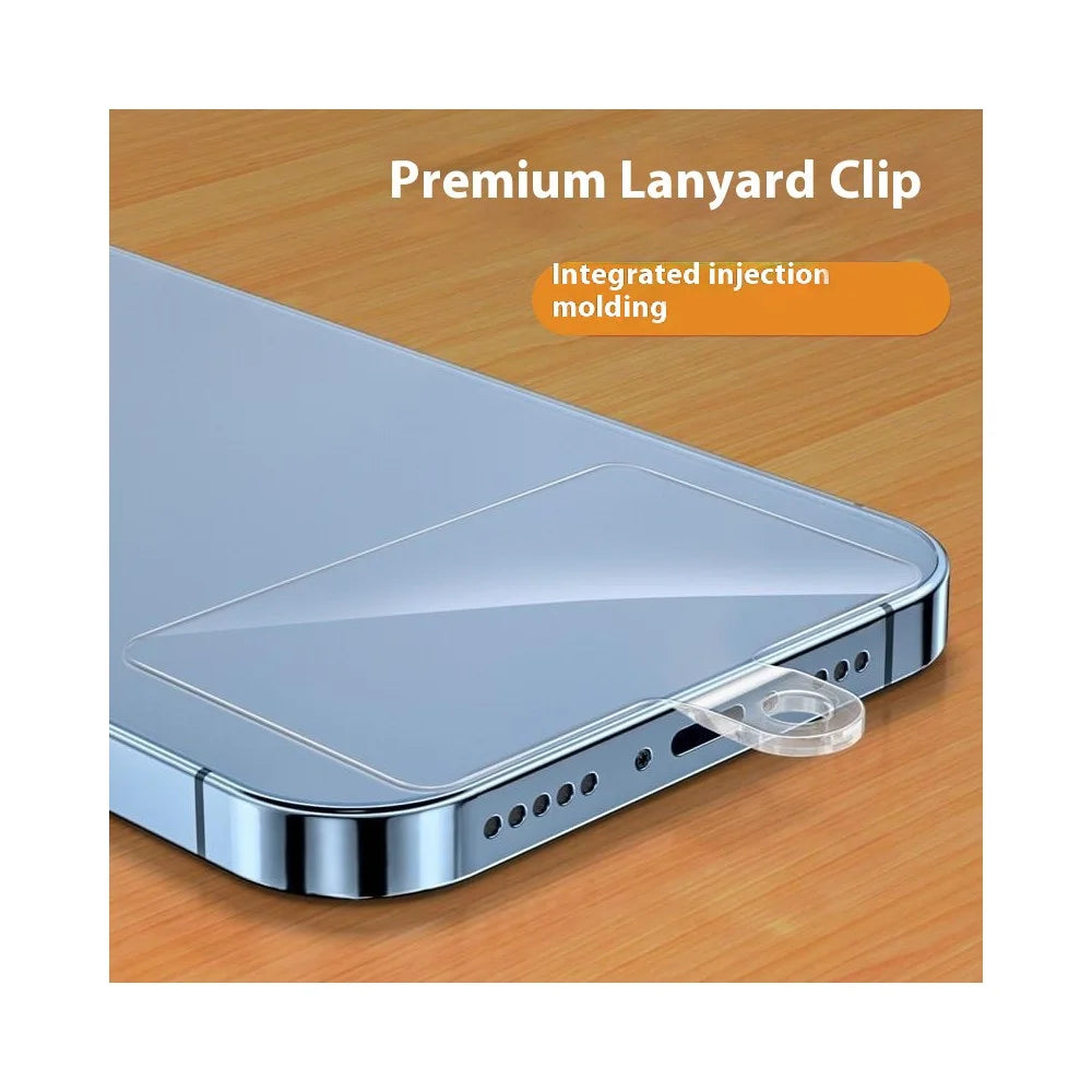 10Pcs 55 x 35mm Clear TPU Phone Tether Tab for Phone Case Ultra Thin Cellphone Lanyard Patch with Round Hole - 4