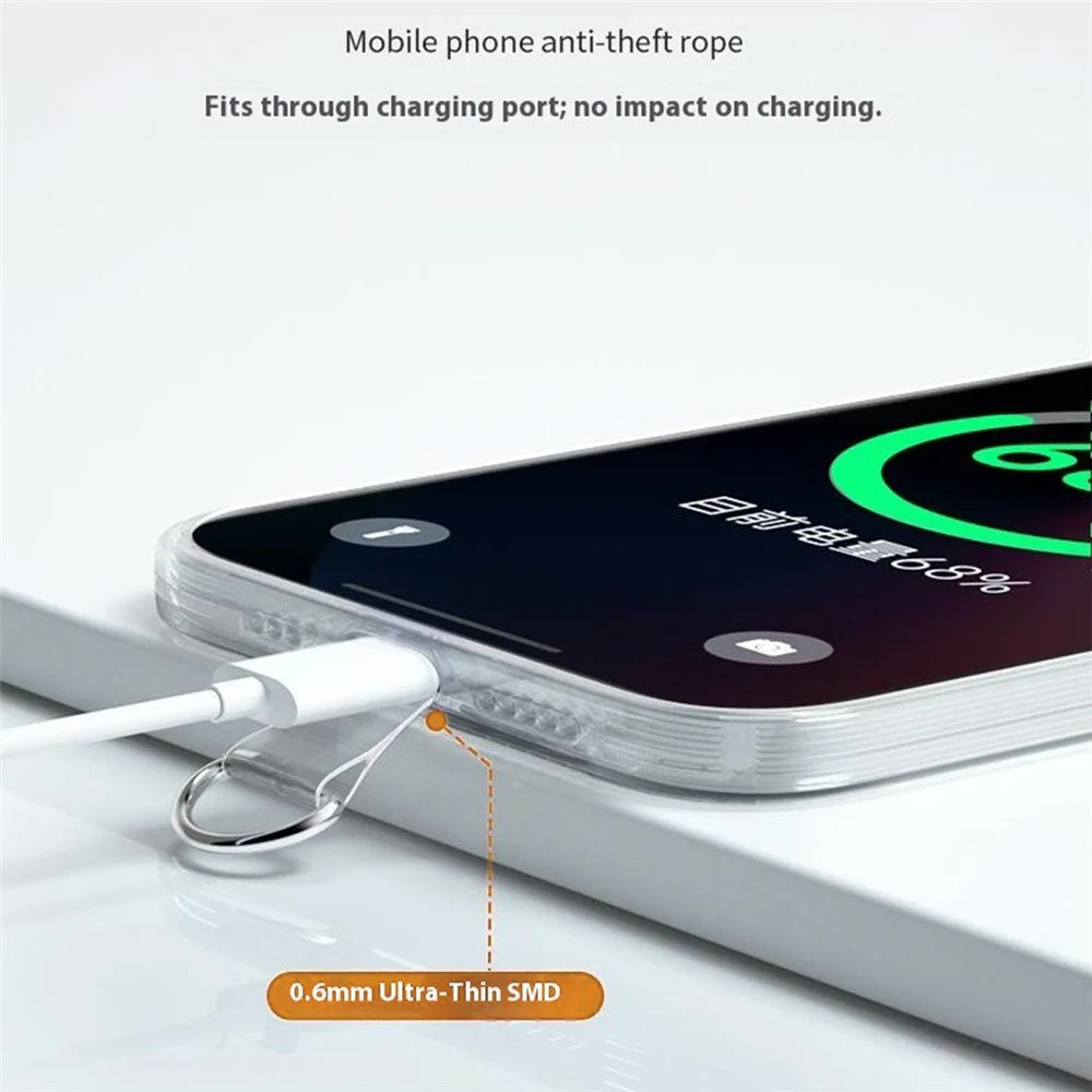55 x 70mm Clear TPU Phone Tether Tab for Phone Case Ultra Thin Cellphone Lanyard Patch with D Ring Buckle - 3