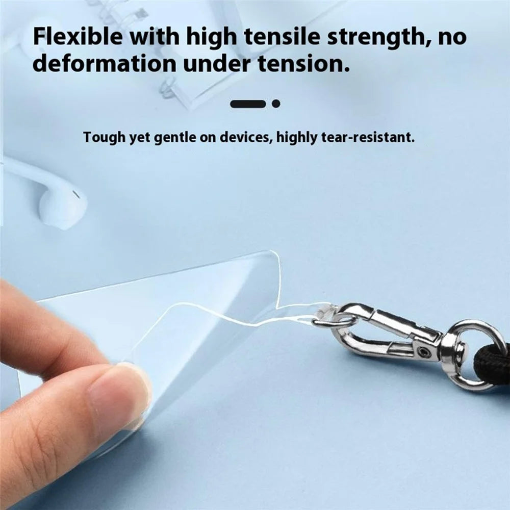 55 x 70mm Clear TPU Phone Tether Tab for Phone Case Ultra Thin Cellphone Lanyard Patch with D Ring Buckle - 4