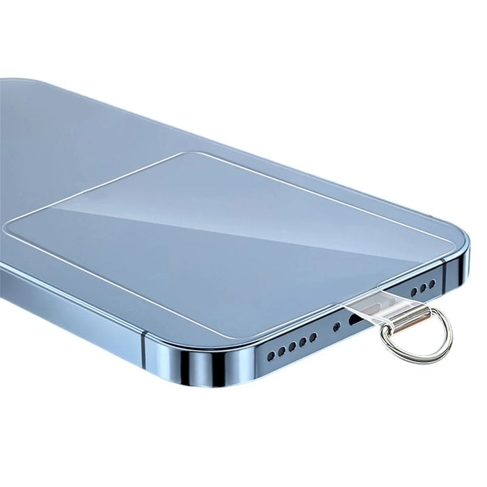 55 x 90mm Clear TPU Phone Tether Tab for Phone Case Ultra Thin Cellphone Lanyard Patch with D Ring Buckle - 1