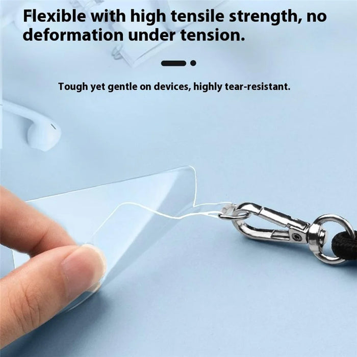 55 x 90mm Clear TPU Phone Tether Tab for Phone Case Ultra Thin Cellphone Lanyard Patch with D Ring Buckle - 2