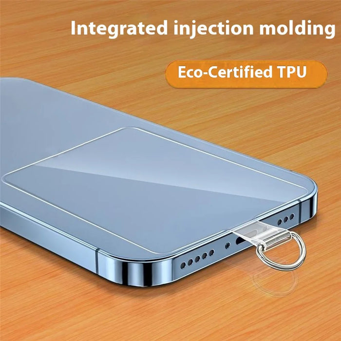 55 x 90mm Clear TPU Phone Tether Tab for Phone Case Ultra Thin Cellphone Lanyard Patch with D Ring Buckle - 4