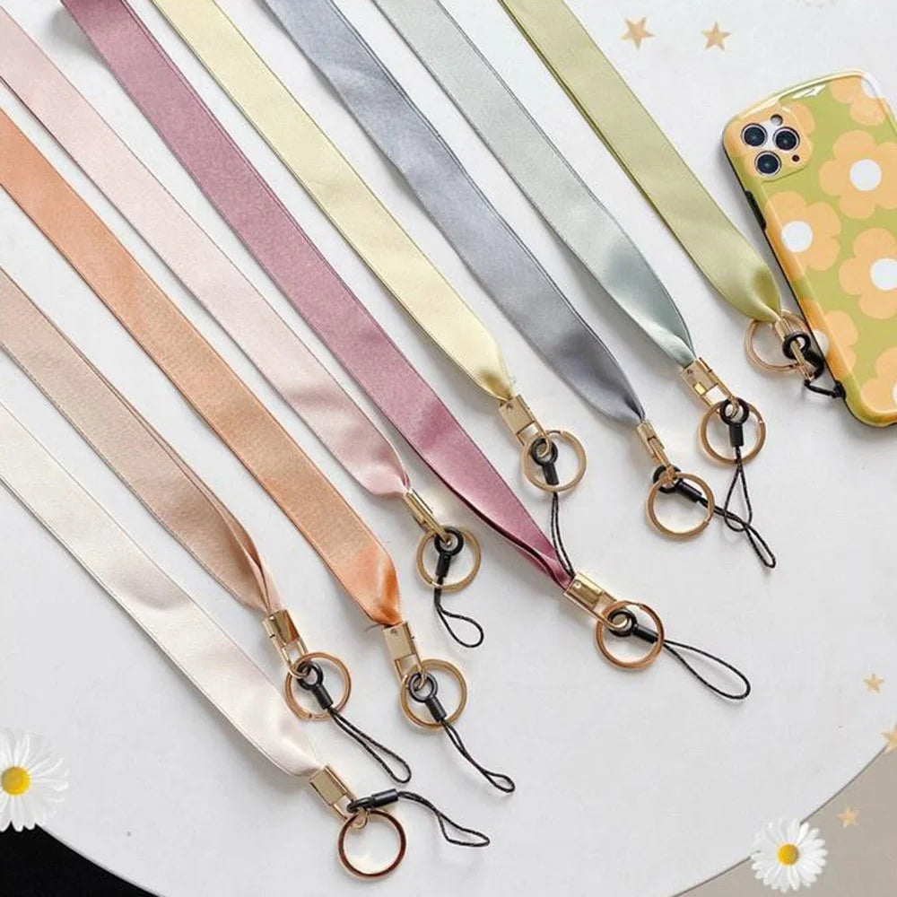 Cell Phone Lanyard Keychain Lanyard Neck Strap Nurse Lanyard for Phone Case and Keys - Silk Ribbon / Pink - 6
