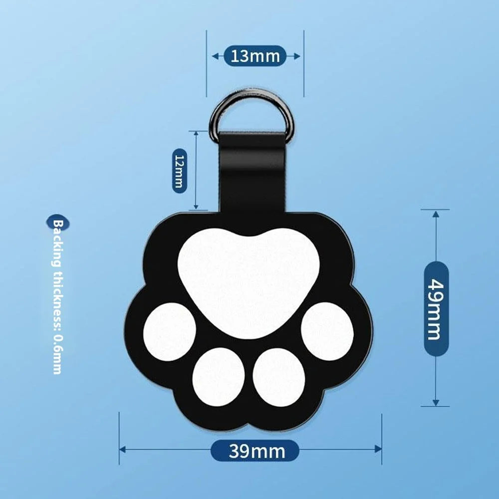 Cute Cat Paw Shape Soft TPU Phone Tether Tab for Phone Case Ultra Thin Cellphone Lanyard Patch - Black - 6