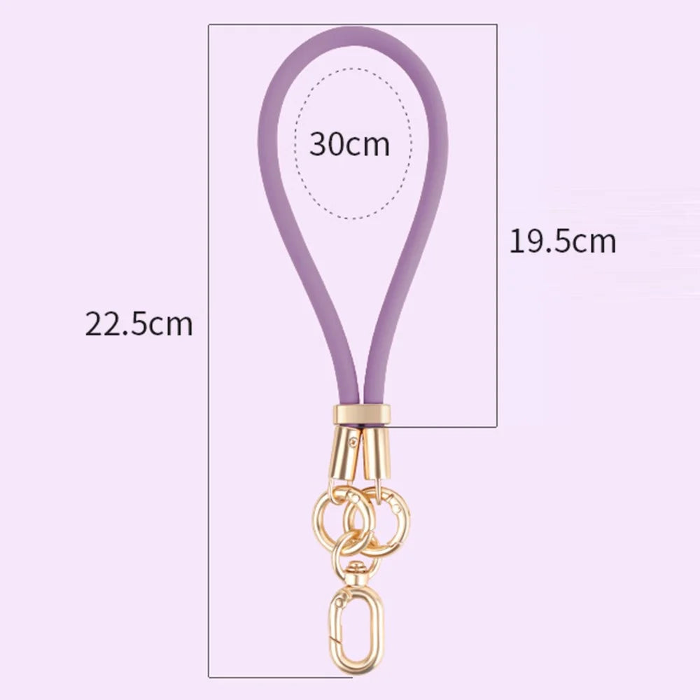 22.5cm Silicone Phone Lanyard Short Adjustable Wrist Strap with Anti-Theft Lock / Tether Tab - Grass Green - 5