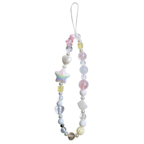 Beaded Phone Bracelet Strap 12cm UV Coated Star Lanyard Acrylic Phone Wrist Chain - 1