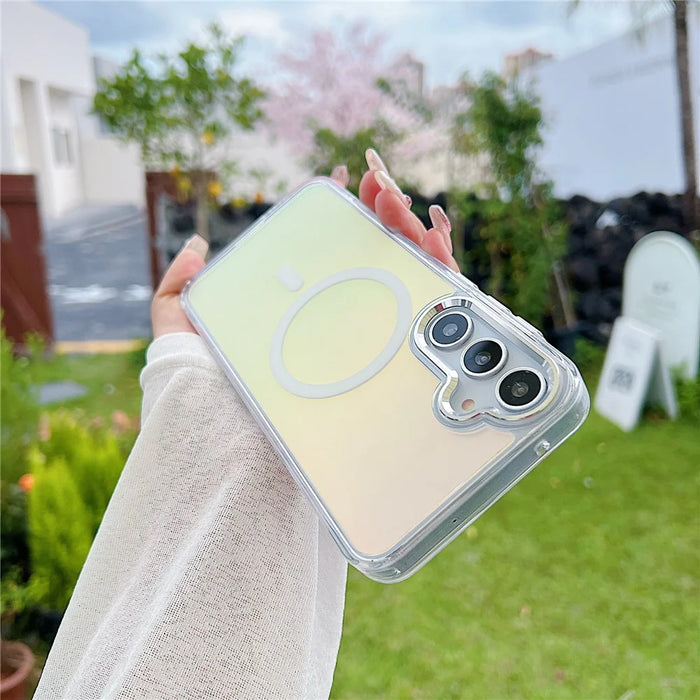 For Samsung Galaxy S26 Magnetic Case Color Changing TPU Phone Back Cover - White - 2