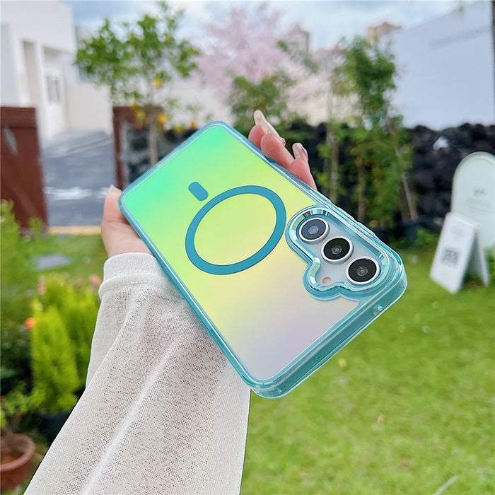 For Samsung Galaxy S26+ Magnetic Case Color Changing TPU Phone Back Cover - Blue - 2