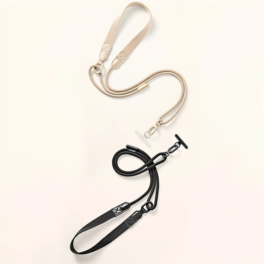 90 - 120cm Adjustable Mobile Phone Lanyard Round Wide 2 in 1 Crossbody Phone Strap with Tether Tab - Dark Purple - 7