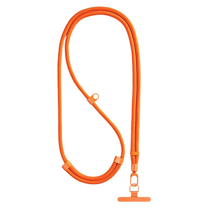 80 - 150cm Adjustable Phone Lanyard Neck Strap Crossbody Long Strap with Silicone Hanging Hole - Orange - 1