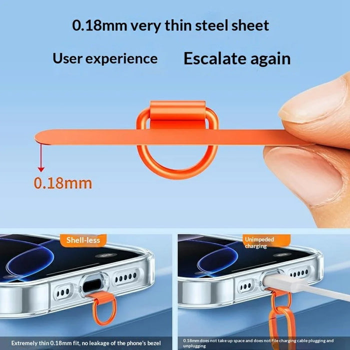 80 - 150cm Adjustable Phone Lanyard Neck Strap Crossbody Long Strap with Silicone Hanging Hole - Orange - 4