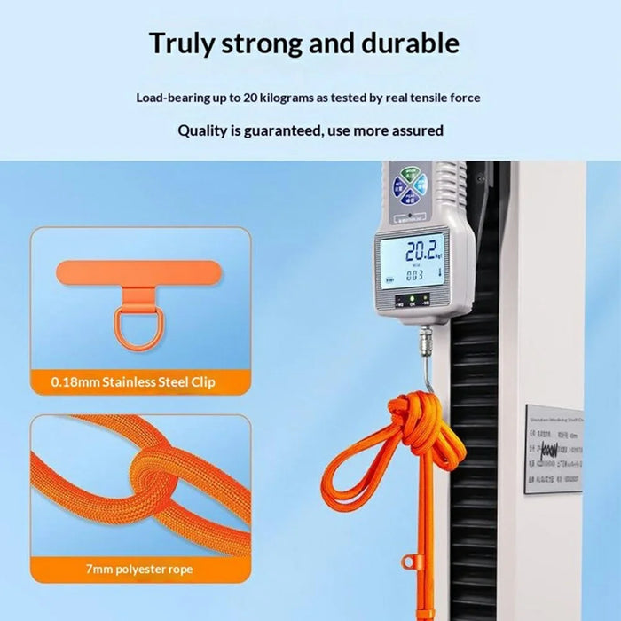 80 - 150cm Adjustable Phone Lanyard Neck Strap Crossbody Long Strap with Silicone Hanging Hole - Orange - 6