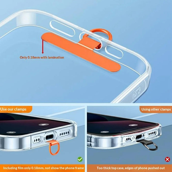 80 - 150cm Adjustable Phone Lanyard Neck Strap Crossbody Long Strap with Silicone Hanging Hole - Orange - 7