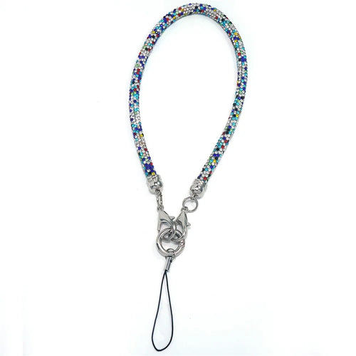 30cm Short Phone Wrist Strap Bling Crystal Lanyard Rhinestone Cell Phone Chain - Multi-color - 1