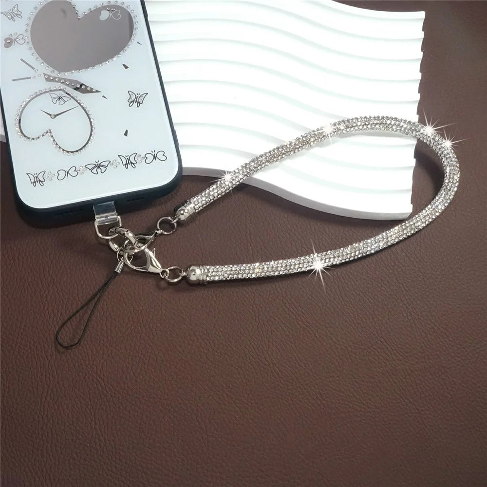 30cm Short Phone Wrist Strap Bling Crystal Lanyard Rhinestone Cell Phone Chain - Multi-color - 3