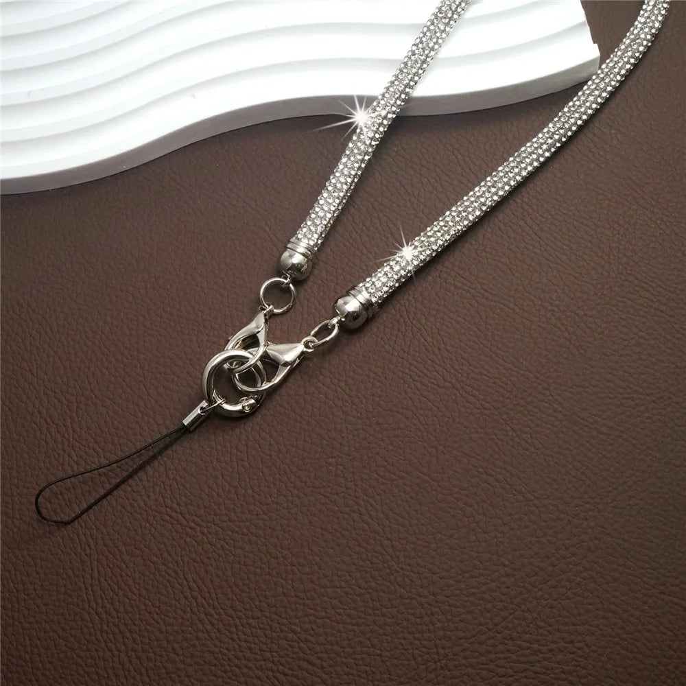 30cm Short Phone Wrist Strap Bling Crystal Lanyard Rhinestone Cell Phone Chain - Multi-color - 4